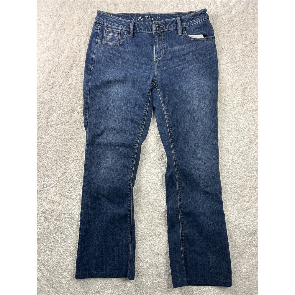 Apt. 9 Jeans Womens 6 Blue Bootcut Embellished Stretch Denim Pants Sexy